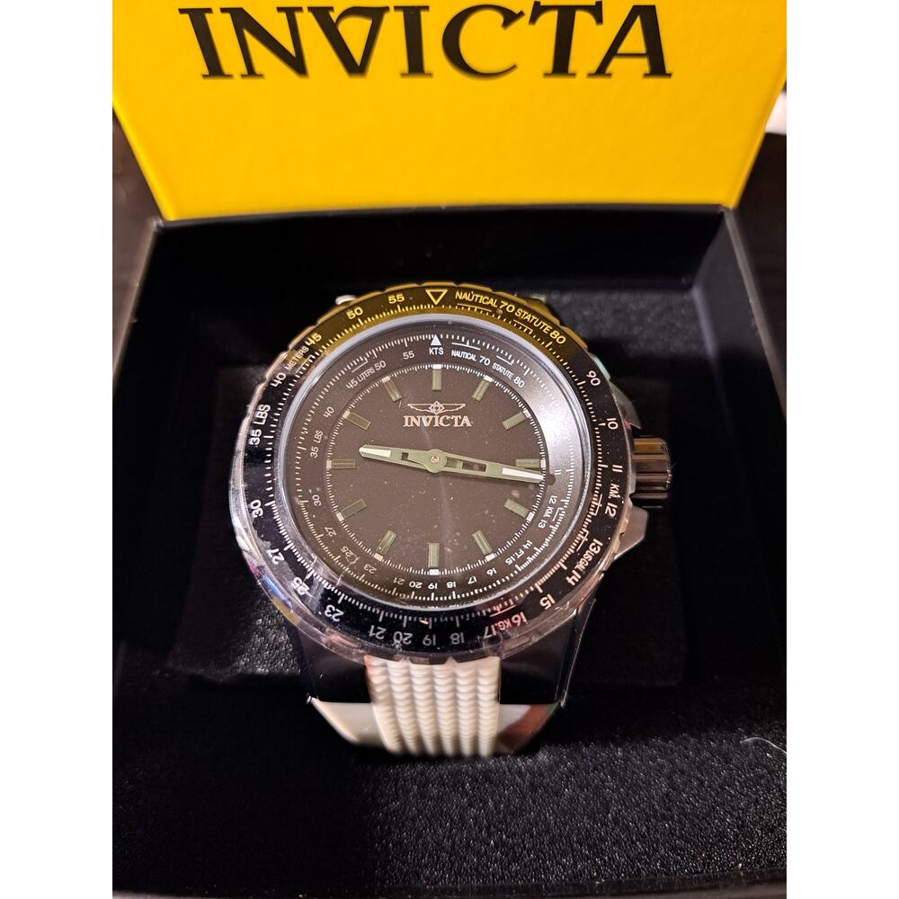 INVICTA Aviator Men's Watch 50mm Steel Silicone Band 49657